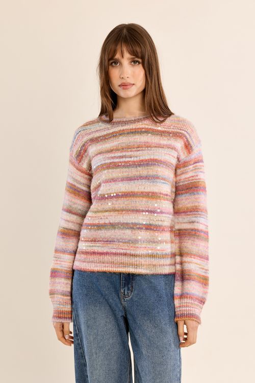 Rhinestone knit sweater