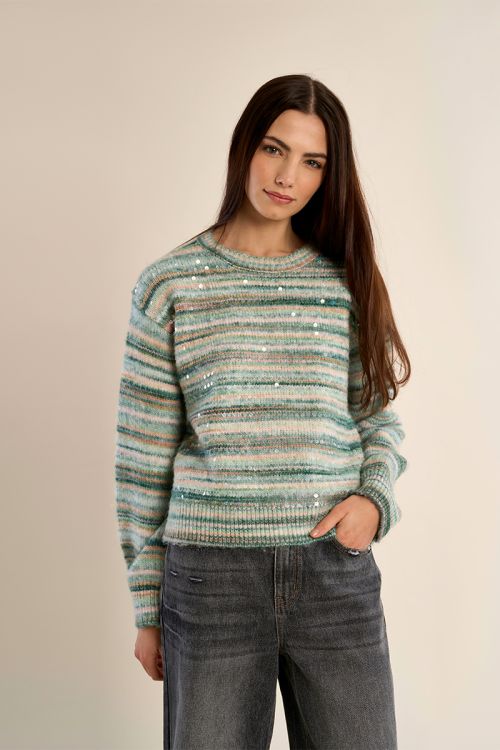 Pull en maille strassé