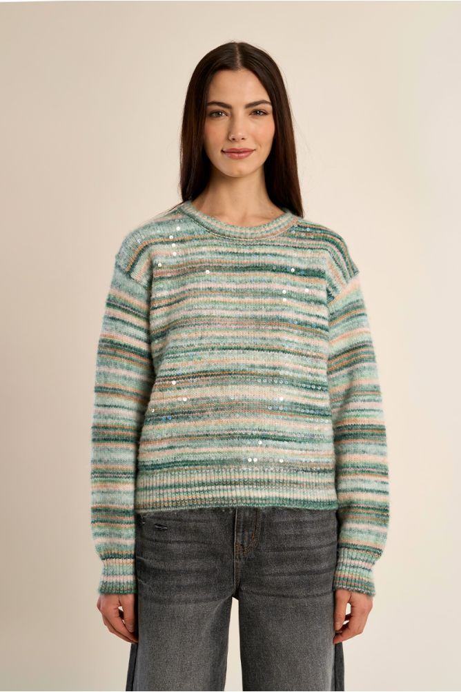 Pull en maille strassé