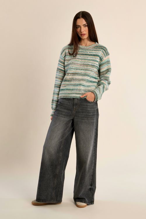 Pull en maille strassé