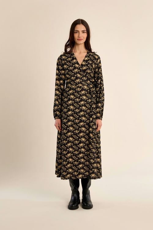 Robe longue portefeuille imprimé fleuri