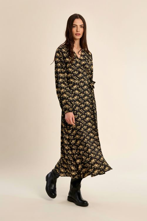 Robe longue portefeuille imprimé fleuri