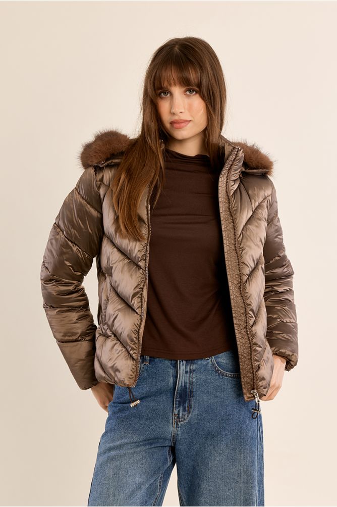 Quilted hooded jacket