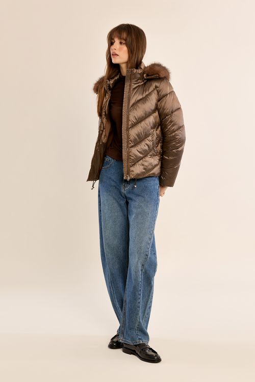 Quilted hooded jacket