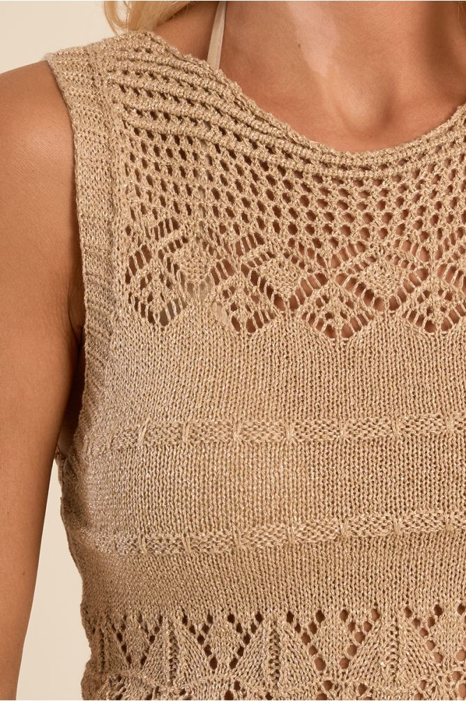 Crochet beach mini dress