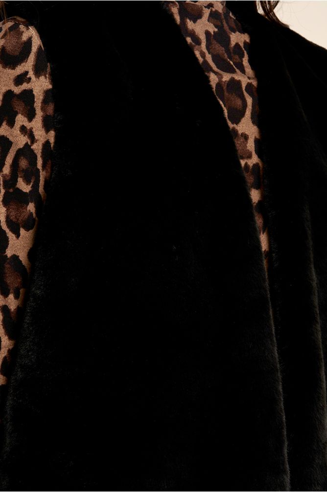 Veste sans manches en fausse fourrure