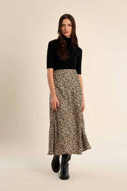Long printed skirt