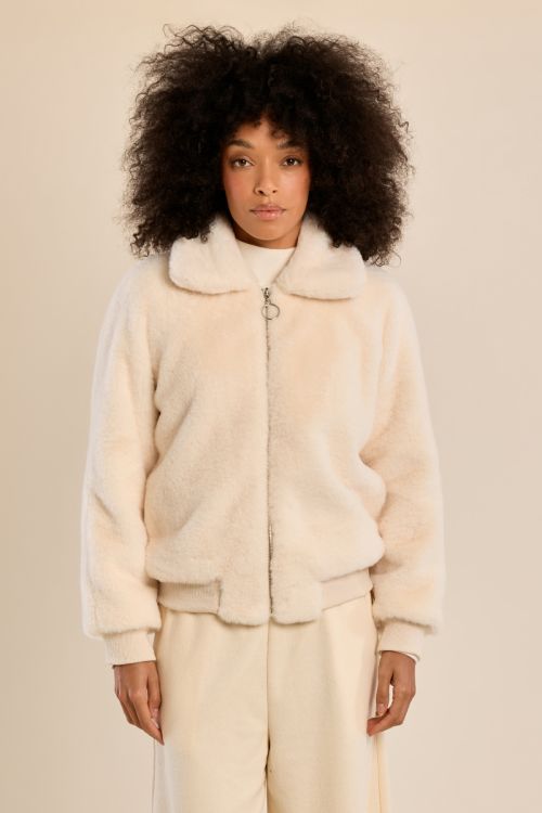 Chaqueta de manga larga de peluche