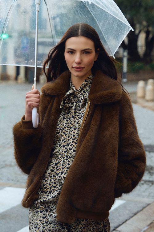 Chaqueta de manga larga de peluche