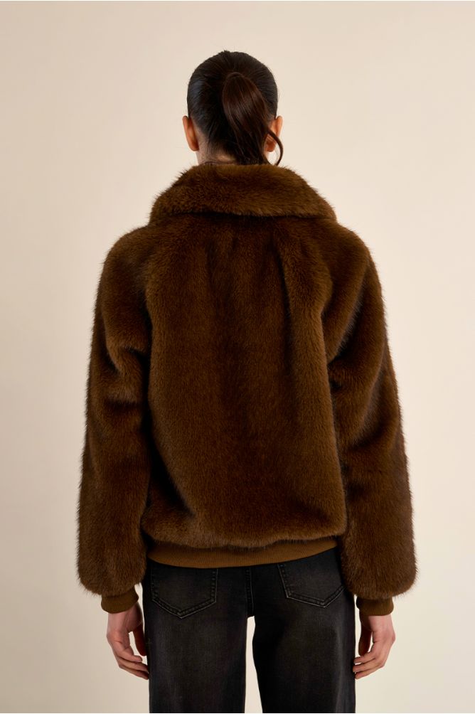 Veste texturée, imitation fourrure