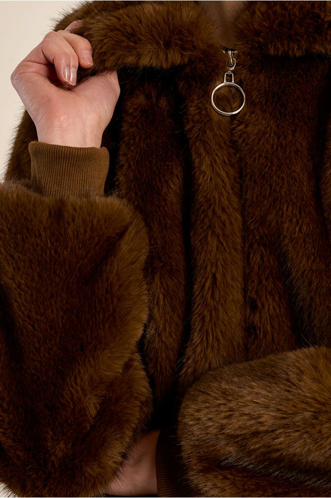Textured jacket, imitation fur