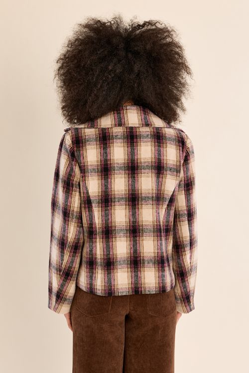 Manteau court à carreaux