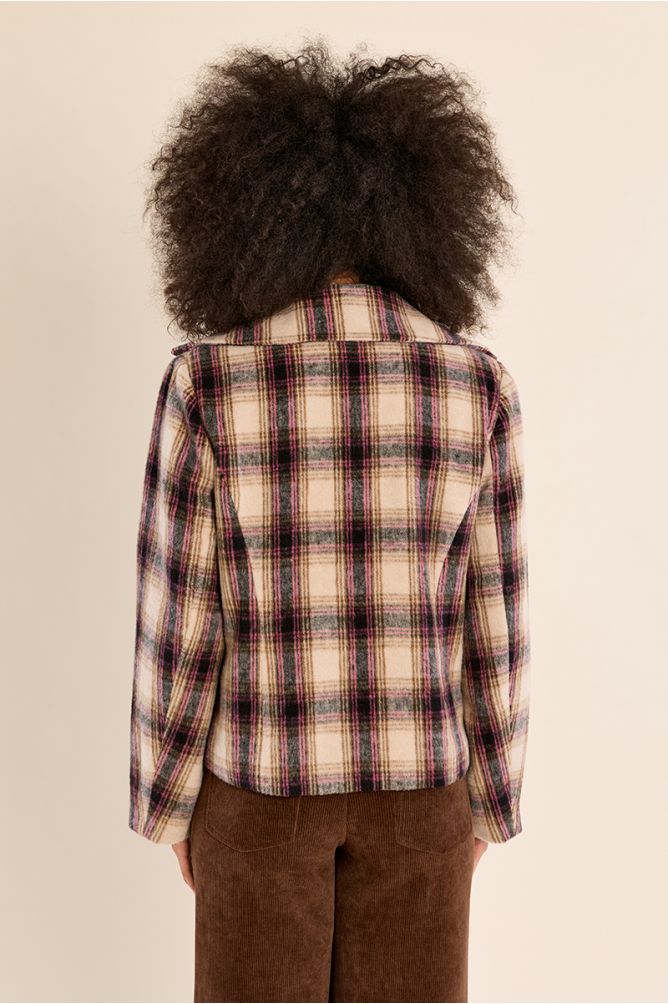 Manteau court à carreaux