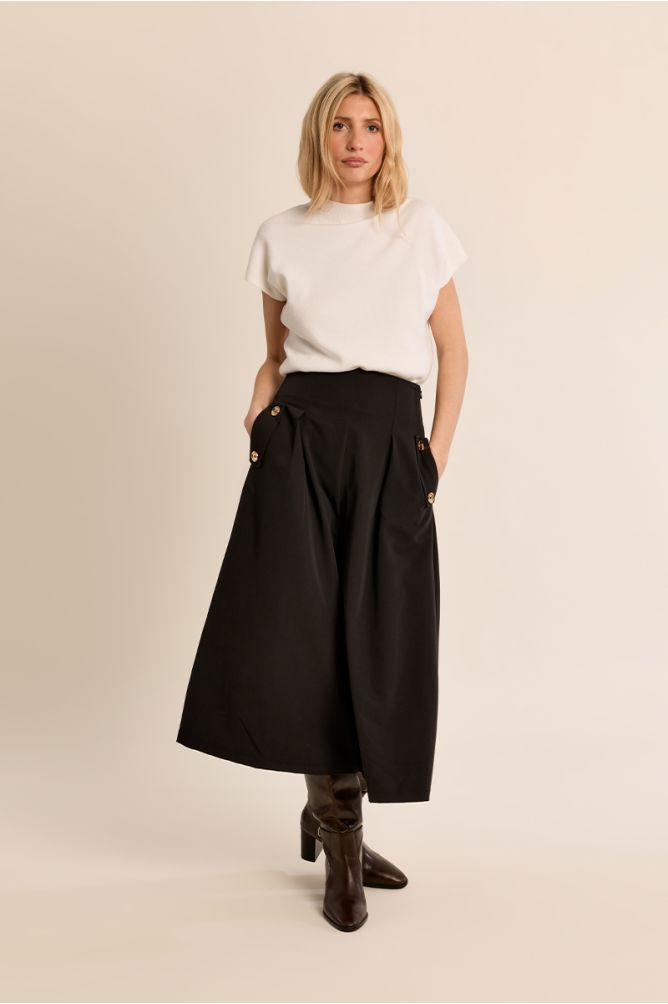 Jupe culotte taille haute