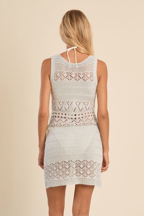 Crochet beach mini dress