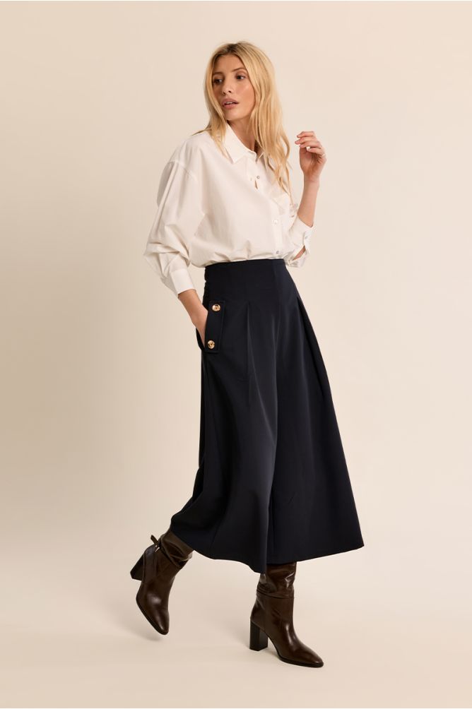 High-waisted culottes