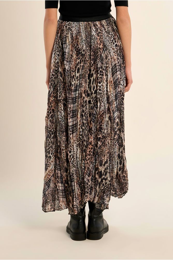 Elasticated skirt in printed voile