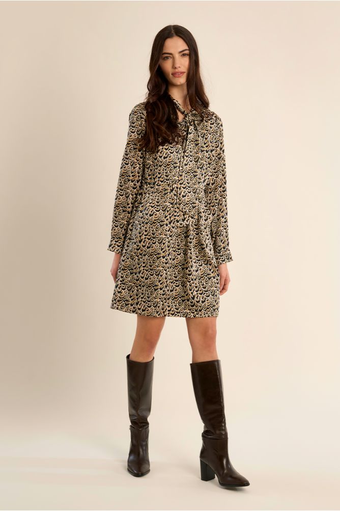 Vestido de manga larga con estampado