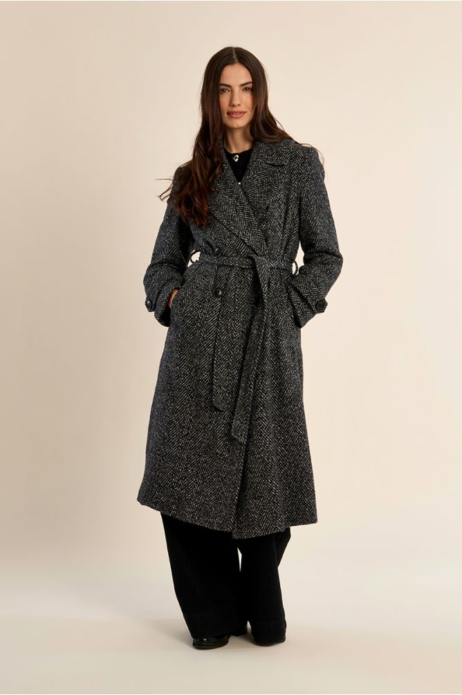 Long manteau à chevrons
