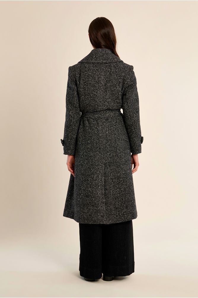 Long herringbone coat