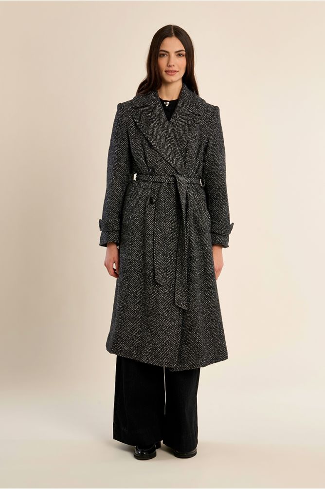 Long manteau à chevrons