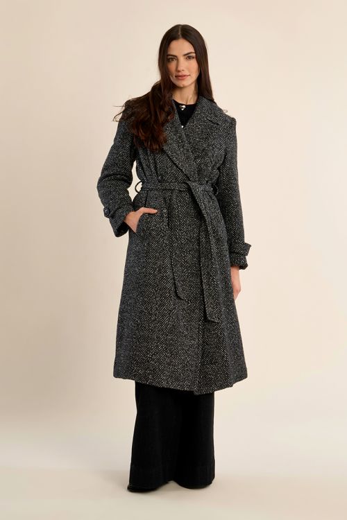 Long manteau à chevrons