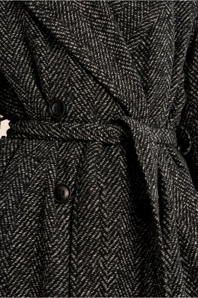 Long manteau à chevrons