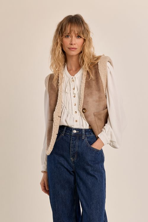 Veste sans manches, imitation mouton