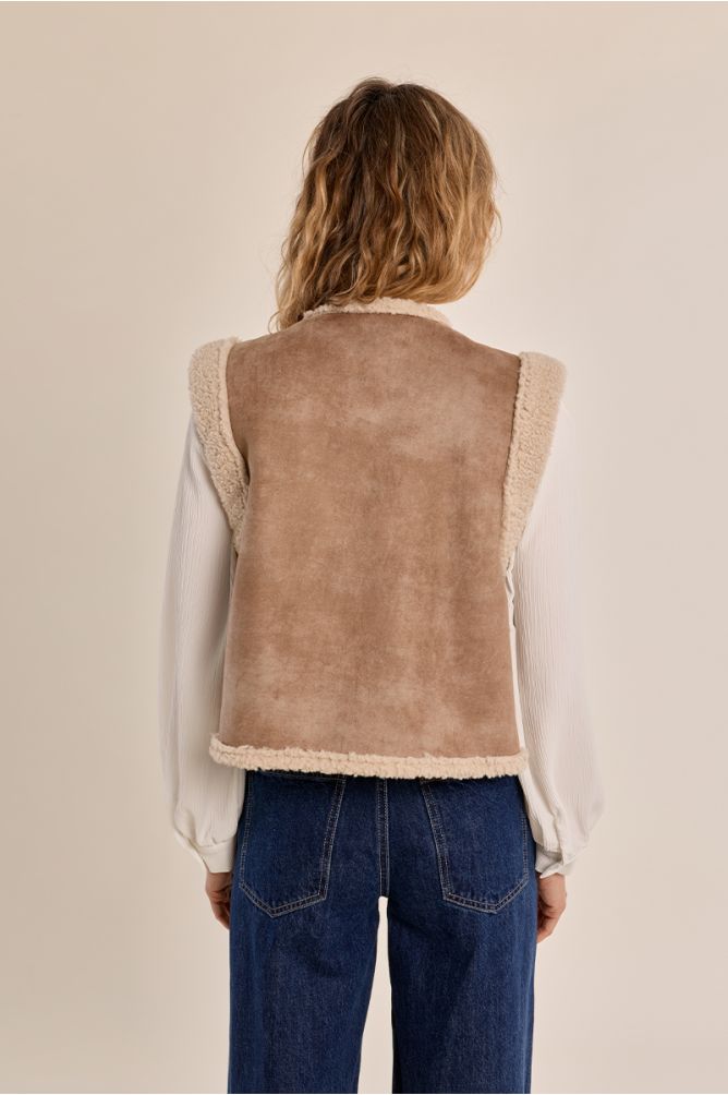 Veste sans manches, imitation mouton