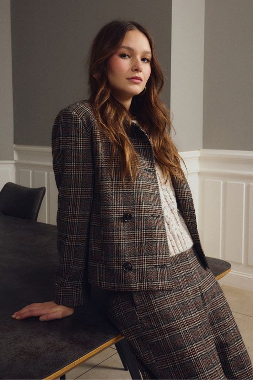 Veste courte à carreaux