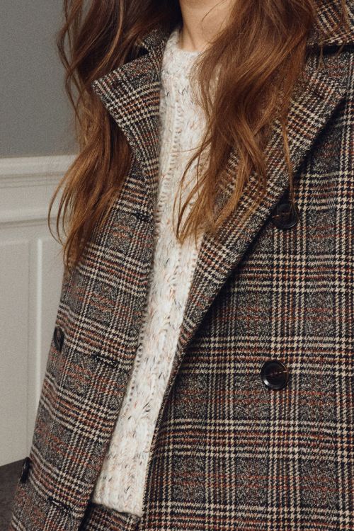 Chaqueta de doble botonadura con estampado