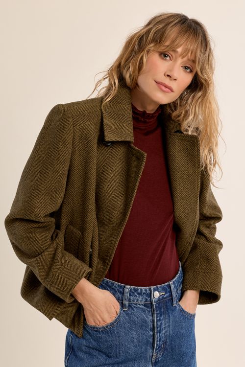 Short herringbone jacket