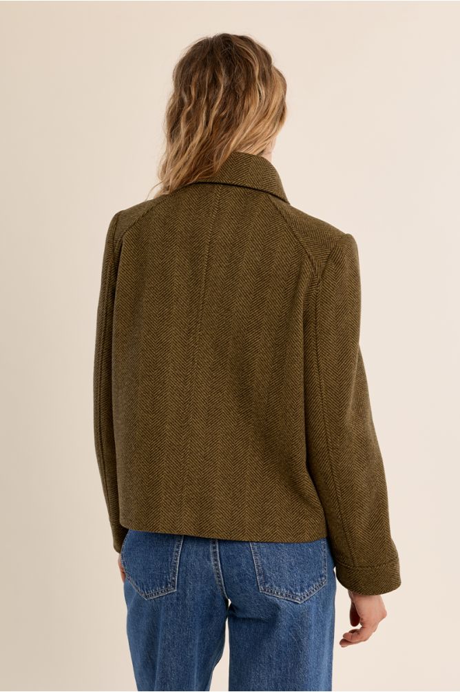 Chaqueta de doble botonadura con estampado