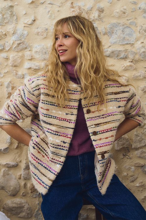 Veste duveteuse à boutons
