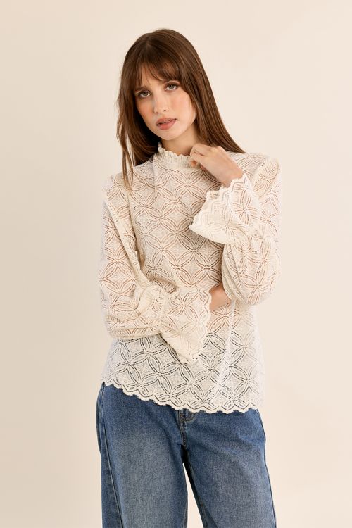 Blouse droite en semi-transparence