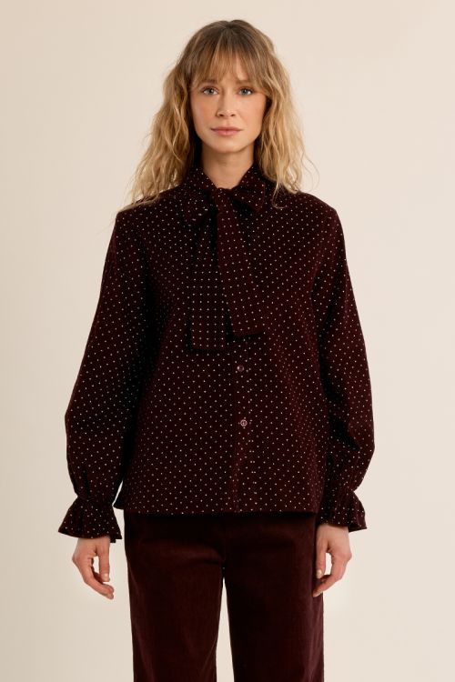 Blouse en coton col lavallière