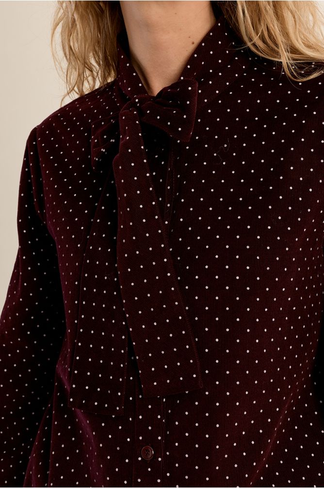 Blouse en coton col lavallière