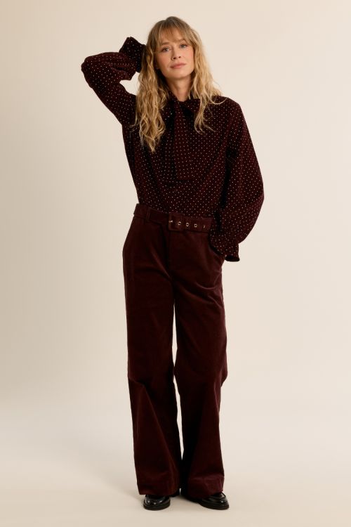 Pantalon ceintré en velours côtelé
