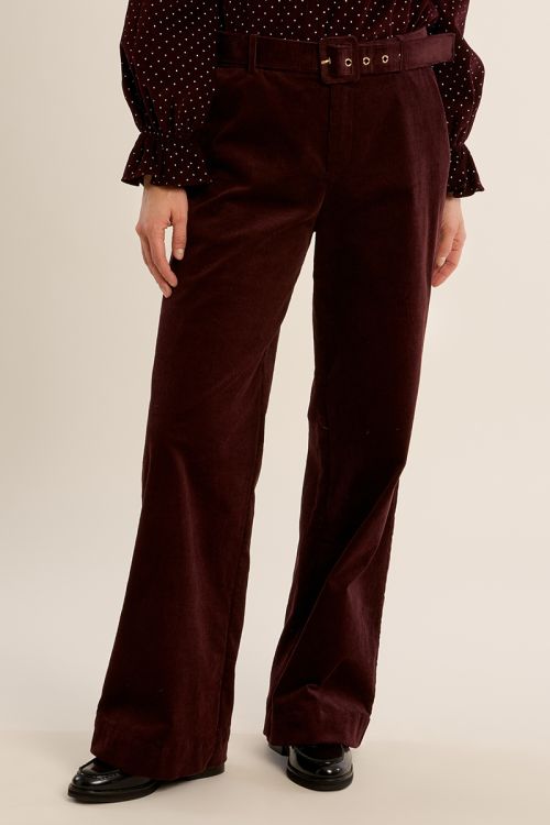 Pantalon ceintré en velours côtelé