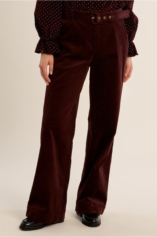 Pantalon ceintré en velours côtelé