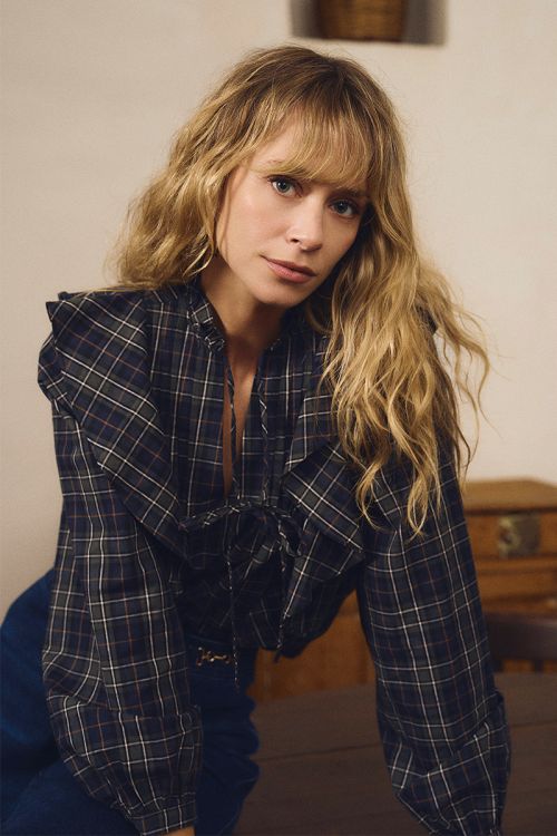 Plaid cotton blouse
