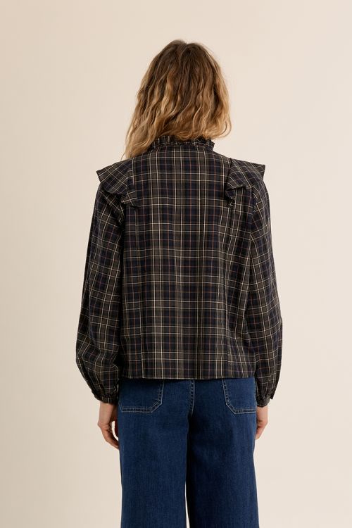 Blouse en coton à carreaux