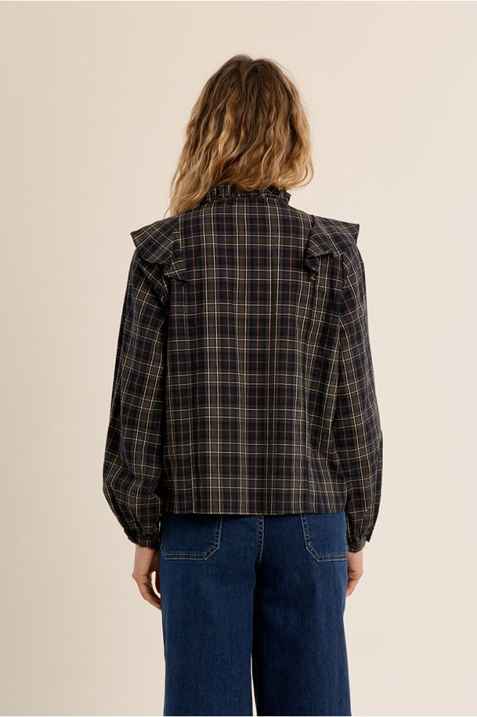 Blouse en coton à carreaux