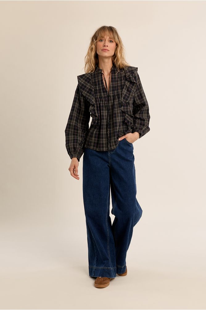 Plaid cotton blouse