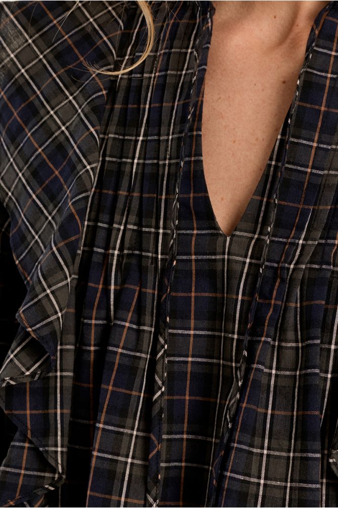 Plaid cotton blouse