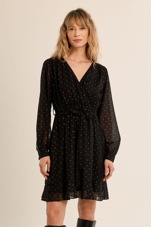 Robe portefeuille à pois