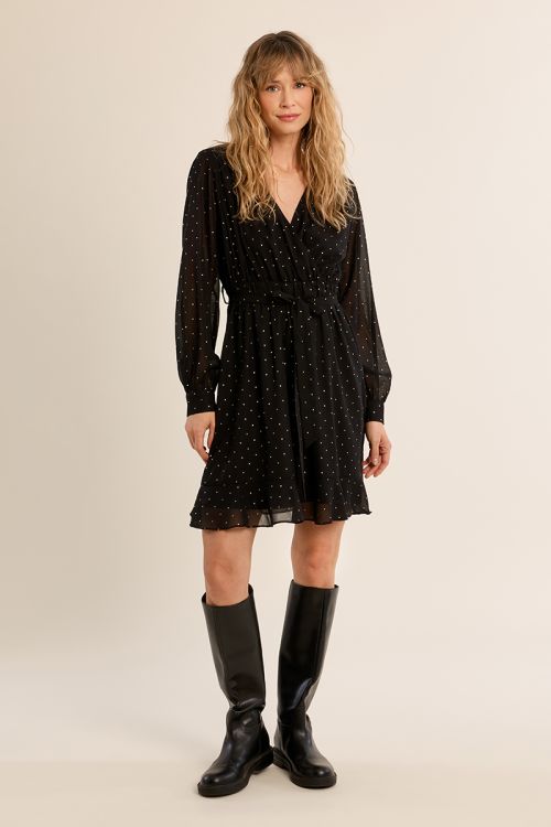 Polka dot wrap dress