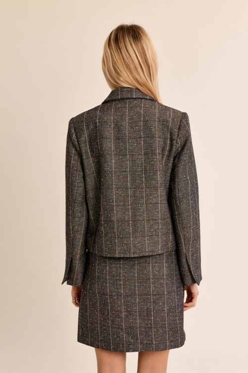 Blazer con cuello solapa y estampado