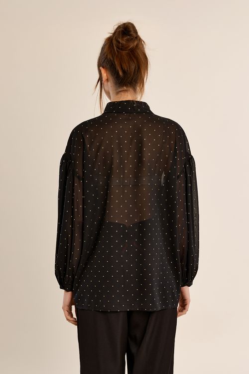 Polka dot blouse in semi-transparency