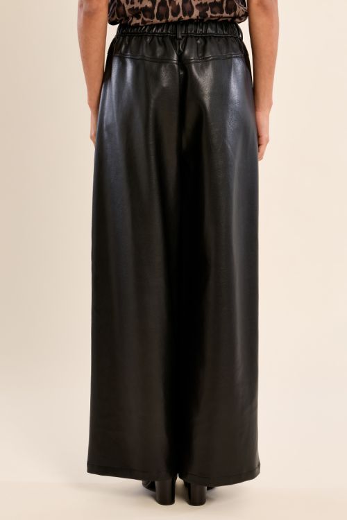 Pantalon évasé en simili-cuir